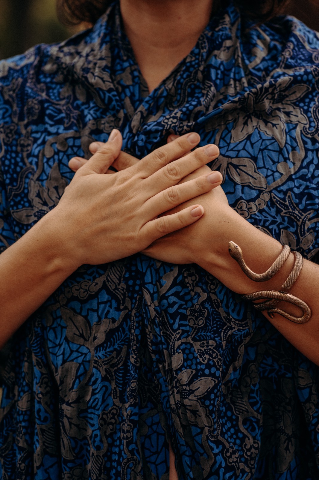Inge's hands crossed over her heart